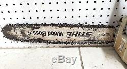 Stihl MS251 Wood Boss 18 Gas Powered Chainsaw Chain saw w Bar Cover & Chain