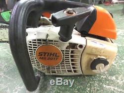 Stihl MS 201T Top Handle Arborist Chainsaw 14 Bar Gas Great Working Condition