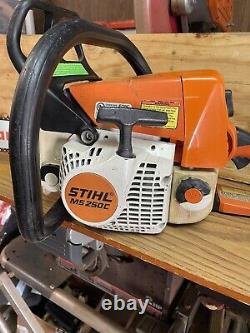 Stihl MS 250C Chainsaw with New 16 Bar & Chain E-Z Start, tool free chain adj