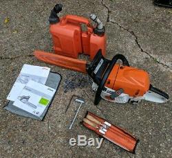 Stihl MS 362 15 Arborist Chainsaw with Chain Tools Manual & Husqvana Fuel Can