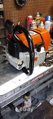 Stihl ms460 magnum chainsaw with 32inch sandvik bar sharp chain runs good