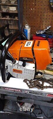 Stihl ms460 magnum chainsaw with 32inch sandvik bar sharp chain runs good