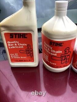 VTG STIHL Chain Saw MOTOR OIL bottle can lot tools pencils brochures NOS