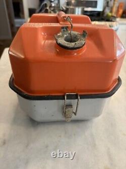 Vintage Chainsaw 1987 Stihl Blitz USMC Metal Chainsaw Gas Fuel Can Minty