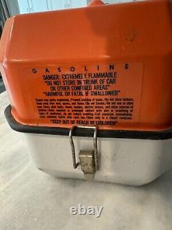 Vintage Chainsaw 1987 Stihl Blitz USMC Metal Chainsaw Gas Fuel Can Minty