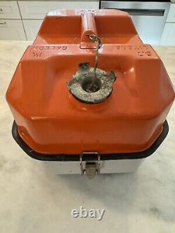 Vintage Chainsaw 1987 Stihl Blitz USMC Metal Chainsaw Gas Fuel Can Minty