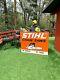 Vintage Metal Rare Lg Stihl Chain Saw Outboard Gas Oil Sign Chainsaw 59x47