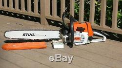 Vintage NEW Stihl 026 Chainsaw with 2 Chains, Manual, Case, Tools NEVER Fueled