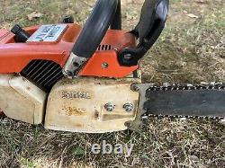 Vintage Stihl 031 AV Chainsaw Made In West Germany Farm Boss Scabbard