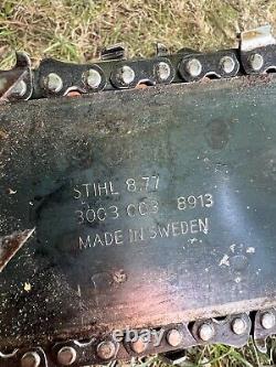 Vintage Stihl 031 AV Chainsaw Made In West Germany Farm Boss Scabbard