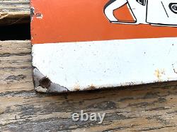 Vintage Stihl Chain Saws Tools Gas Service Motor Oil Pump Station Porcelain Sign