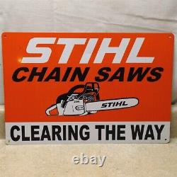 Vintage Stihl Chain Saws metal Sign, Clearing The Way, 18 X 12 U. S. A