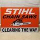 Vintage Stihl Chain Saws metal Sign, Clearing The Way, 18 X 12 U. S. A