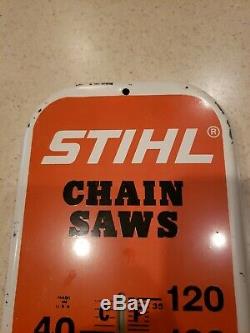 Vintage Stihl Chainsaw Advertising Thermometer Sign Made In USA