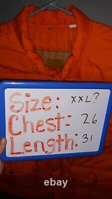 Vtg Stihl Chain Saw Patch 80's Puffer Jacket Winter Coat Mens XXL USA Orange