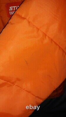 Vtg Stihl Chain Saw Patch 80's Puffer Jacket Winter Coat Mens XXL USA Orange